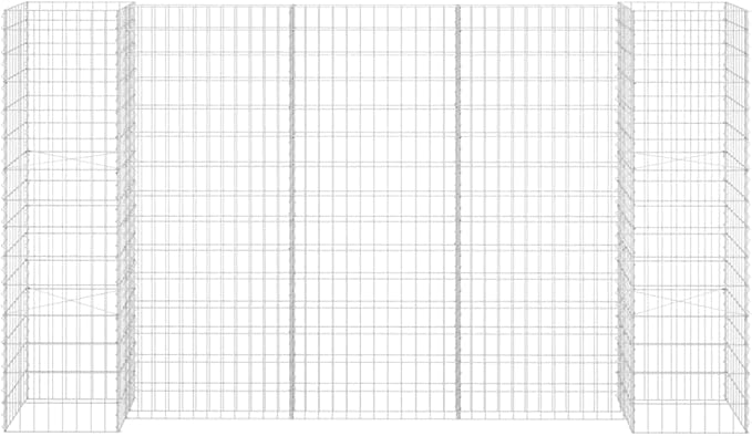 H-Shaped Gabion Planter,Gabion Baskets,Wire Garden beds,Gabion,Gabion Wall,High Load Capacity, Steel Wire 223.6"x15.7"x59.1"