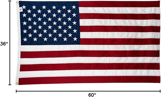 Allied Flag United States 3' x 5' Embroidered Nylon American Flag | Premium Quality, Outdoor Durable, Heavy‑Duty Construction for Residential or Commercial Use
