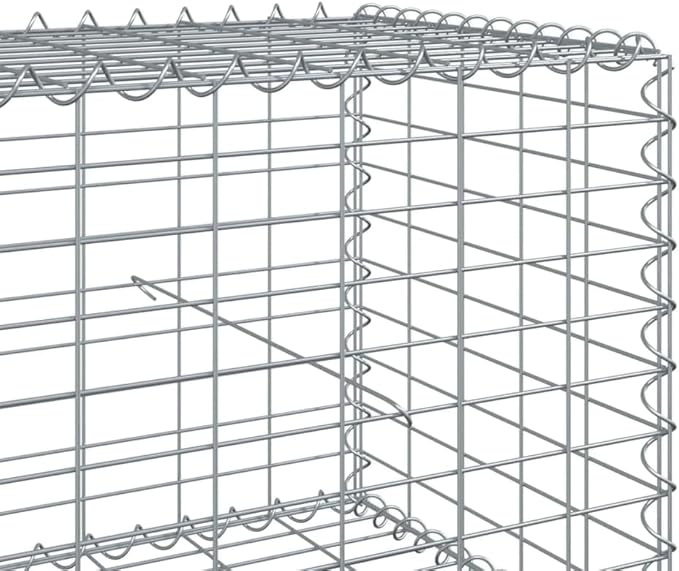 Galvanized Iron Gabion Basket with Cover 315"x19.7"x19.7" Outdoor Metal Raised Garden Bed Planter Box for Landscaping Stone Walls