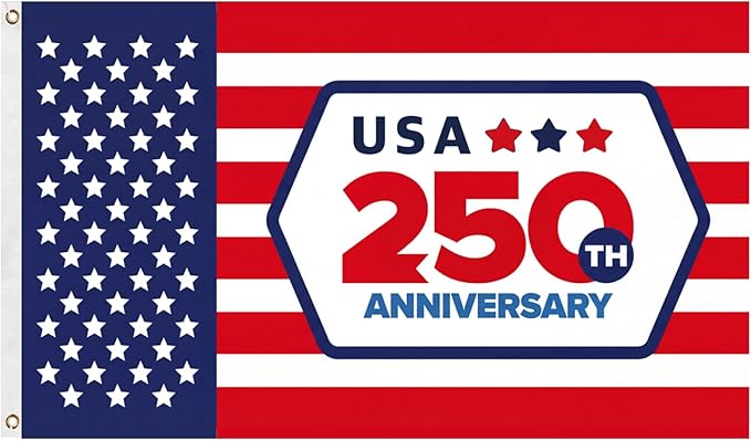 250th Anniversary USA Flag 3x5 Ft, Heavy Duty Double Sided 3-Ply, Patriotic American Flags for July 4th Independence Day Outdoor Home Porch Decor