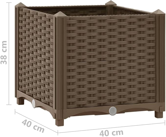 Raised Bed 15.7"x15.7"x15" Polypropylene,Raised Garden Bed,Outdoor Planters for Flower Herb Garden