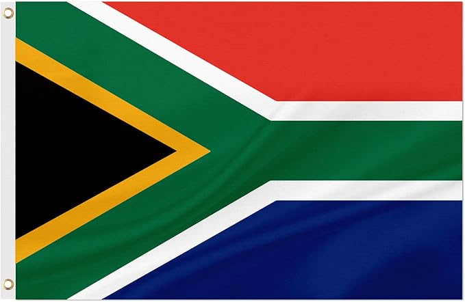 ASUNO South Africa Flag 3 × 5 Feet Polyester South African National Banner with 2 Brass Grommets Double Side Vivid Color Fade Resistant for Outside Garden Lawn Patio