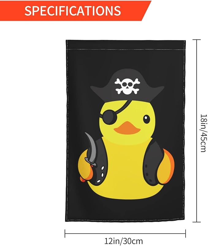 Pirate Rubber Duck Garden Flag Outdoor 12 X 18 Inch Mini Yard House Flags Farmhouse Sign For Home Garden Decoration Banner