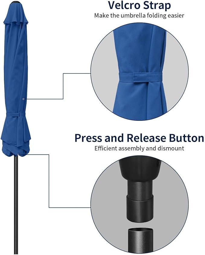 Simple Deluxe 9' Patio Umbrella Outdoor Table Market Yard Umbrella with Push Button Tilt/Crank