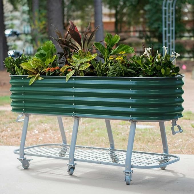 Vego garden 2 x 6 ft Raised Garden Bed with Legs and Wicking Cell System - Perfect for Gardening Vegetables, Herbs, and Flowers on The Patio - Outdoor & Indoor Elevated Planter Box-Pearl White