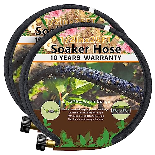 1 2’’ Soaker Hose 50 ft (25 feet 2 -pack)
