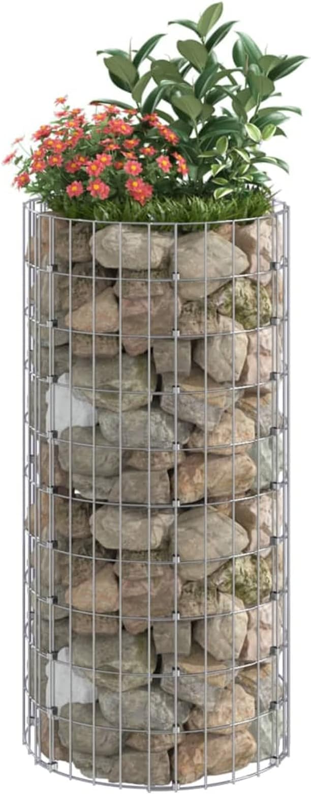 Gabions Raised Bed Stone Basket Plant Pot Stone Gabions Gabions Wire Basket Gabion Basket Spacer Gabion Column Gabion Fence 50 x 100 cm Galvanised Steel