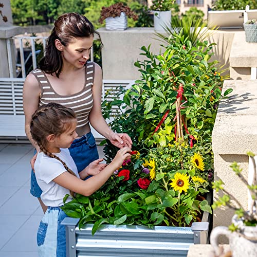 Galvanized Raised Garden Bed with Legs (Silver / 48×24×32in)