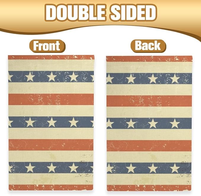 Outside Yard Flag 12X18 Inch Double Sided, Stars And Stripes Red White Blue Holiday Garden Flags For Outside Decor, House Flags Outdoor Holiday Party Decoration For Outdoor Xmas Party Decoration