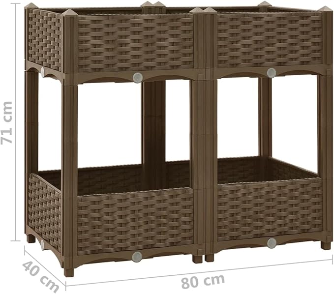 Raised Bed 31.5"x15.7"x28" Polypropylene,Raised Garden Bed,Outdoor Planters for Flower Herb Garden