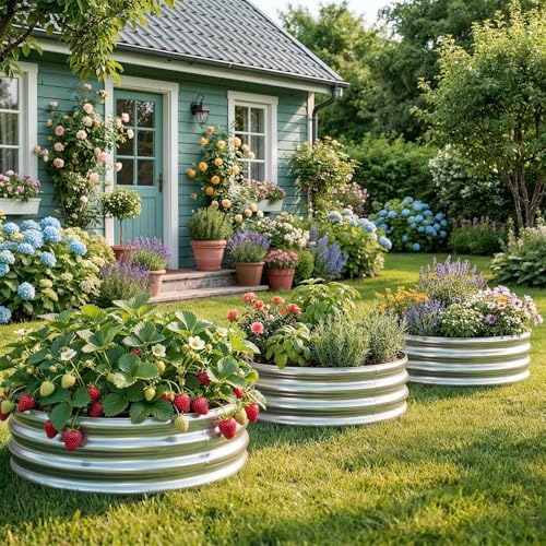 Galvanized Raised Garden Bed Kit (2×2×1ft / 1-silver)