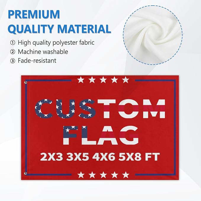Custom Flag 3x5 FT Design Your Logo/Image/Text Double Sided Customize Banner Personalized Business Activities Decoration Outdoor Flags