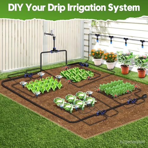 240FT Drip Irrigation System Kit (40FT Main tube+200FT 1/4'' tube)