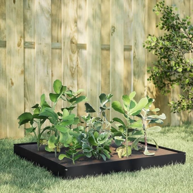 Garden Raised Bed Black Steel 39.4x39.4x7.3 Inch, Square Outdoor Planter Box for Vegetables, Herbs, Flowers, Durable Metal Garden Beds