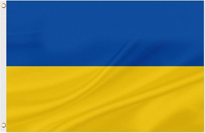 ASUNO Ukraine Flag 3 × 5 Feet Polyester Ukrainian National Banner with 2 Brass Grommets Double Side Vivid Color Fade Resistant for Outside Garden Lawn Patio