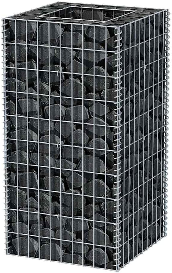 Gabion Raised Bed, Silver Galvanized Steel, 19.7x19.7x39.4 inch, Cubic Metal Planter for Outdoor Plants, Durable Garden Bed