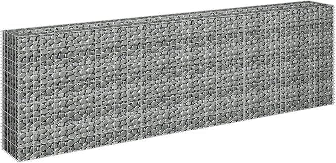 Gabion Raised Bed, Gabion Cages for retaining Walls Outdoor Backyard Planter Raised Garden Bed Suitable for Outdoor Landscape Lawn Cafes Backyard Patio Galvanized Steel 106.3"x11.8"x35.4"