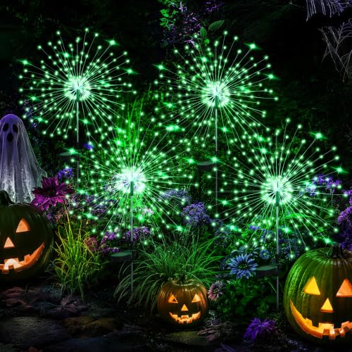 4 Pack Solar Firework Lights Outdoor (4 PACK 120 LEDS / Green)