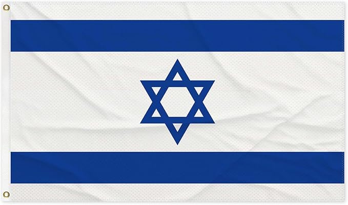 3x5 Feet Israel Israeli Flag Outdoor Gardens Man Cave College Car Decor Double Stitched Edges Vivid Colors and Polyester Fabric Israel Flag With 2 Brass Grommets (pk6)