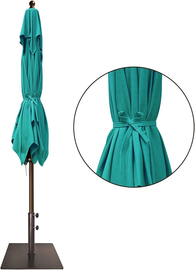 EliteShade USA 10-Year-Non-Fading 6x6Ft Square Market Umbrella Patio Outdoor Table Umbrella with Ventilation, Teal