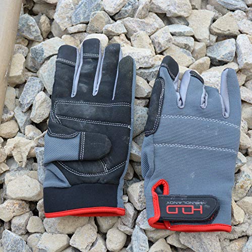Work Gloves for Men & Women (Grey (2 Pairs) / Large)