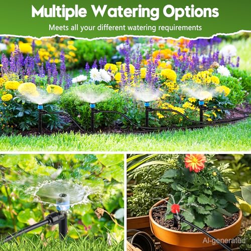 110FT Drip Irrigation System Kit (17FT Main tube+ 93FT 1/4'' tube)