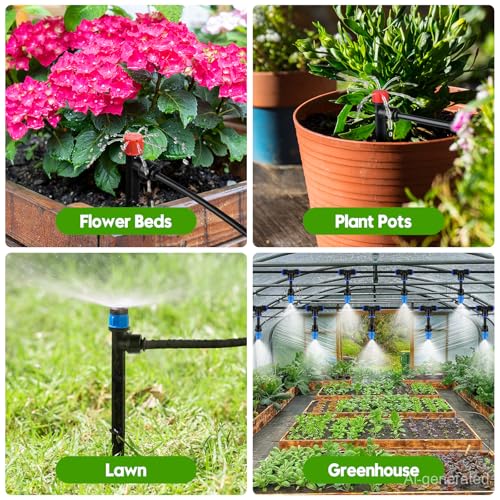 240FT Drip Irrigation System Kit (40FT Main tube+200FT 1/4'' tube)