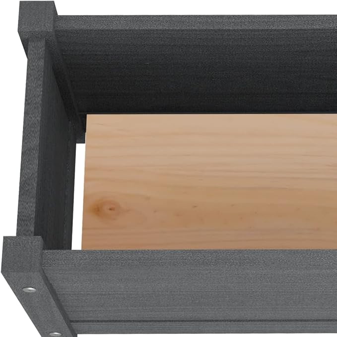 Garden Raised Beds 2 pcs Gray 59.1"x12.2"x12.2" Solid Wood Pine Plant Pota Plant Pots Outdoor Pots for Plants for Raised Garden Beds for Porch Outdoor Plants Gardening