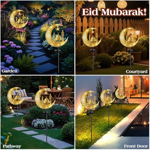2Pcs Ramadan Solar Lights (Gold A)