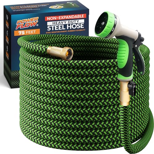 Metal Garden Hose (Green / 75 Feet)
