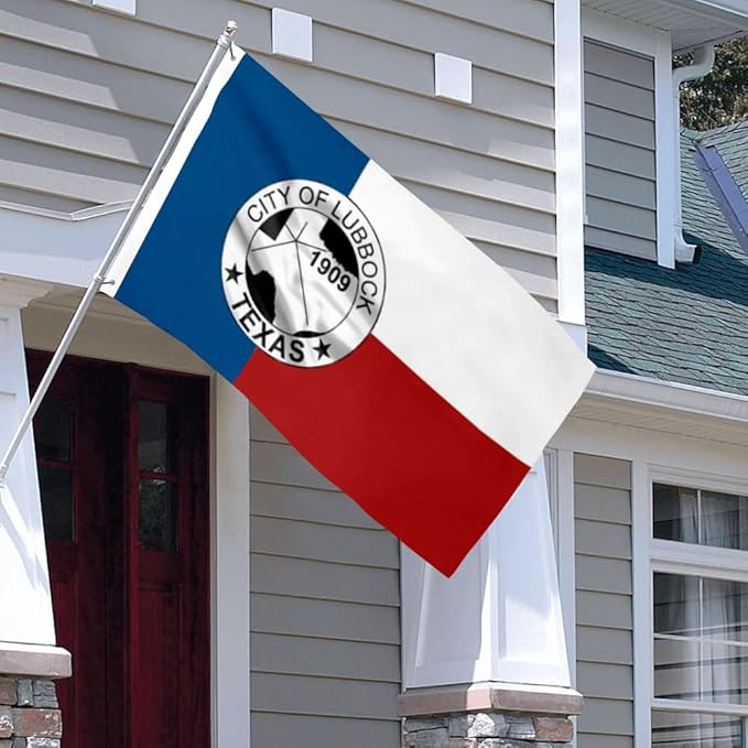 City of Lubbock Flag Banner 3x5ft Vivid Color Double Stitched with 2 Brass Grommets