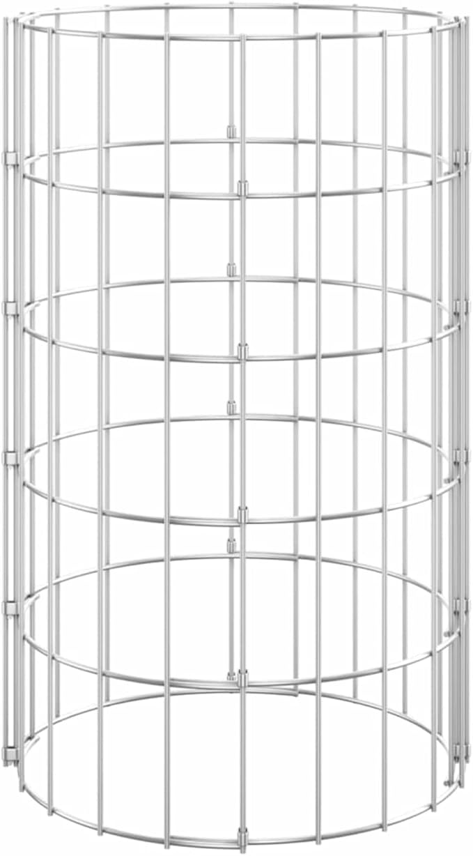 Circular Gabion Pole Raised Bed Planter Gabion Wall Gabion Basket Pots Walls Flowers Stand Outdoor Grow Box Gabion Raised Bed Galvanised Steel Ø30x50 cm