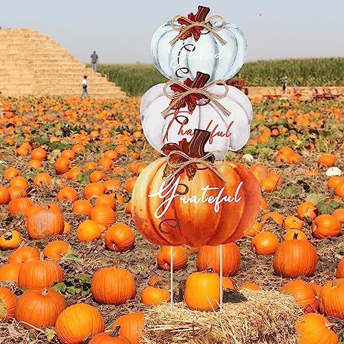 3 Pcs 31 Inch Fall Outdoor Decorations Yard Sign (Rustic Color)