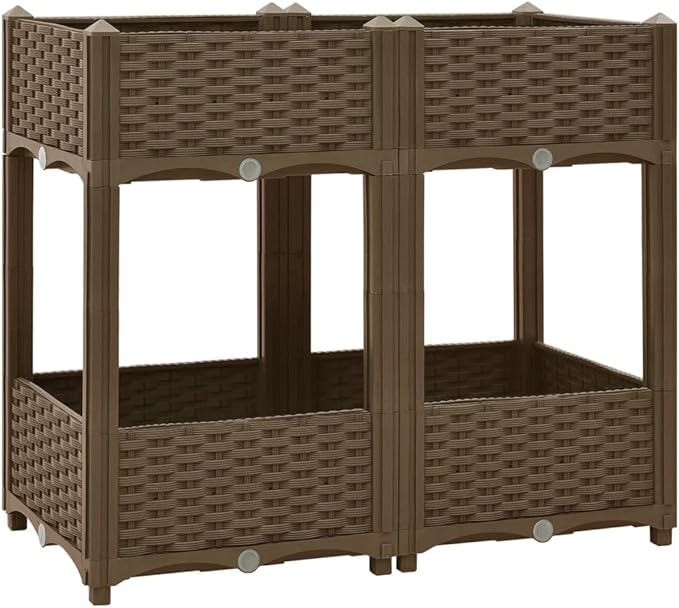 Raised Bed 31.5"x15.7"x28" Polypropylene,Raised Garden Bed,Outdoor Planters for Flower Herb Garden