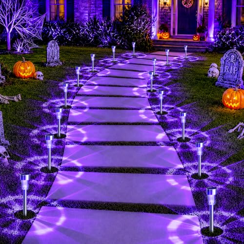 16 Pack Purple Solar Halloween Lights (Purple)