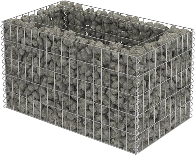 Gabion Raised Bed Galvanized Steel 35.4"x19.7"x19.7",Raised Garden Bed,Outdoor Planters for Flower Herb Garden