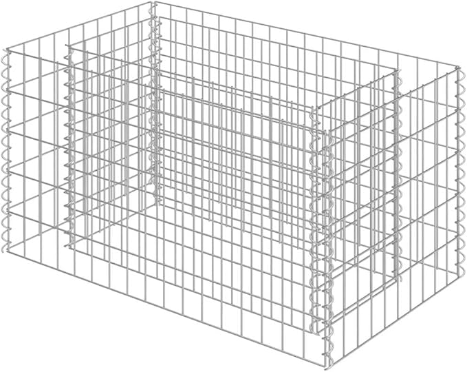 vidaXL Gabion Raised Bed Silver Galvanized Steel Medium Durable