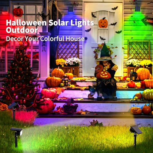 Solar Spot Lights Outdoor Spotlight Christmas 12 Pack Color Changing (Multicolor / 12 Pack)