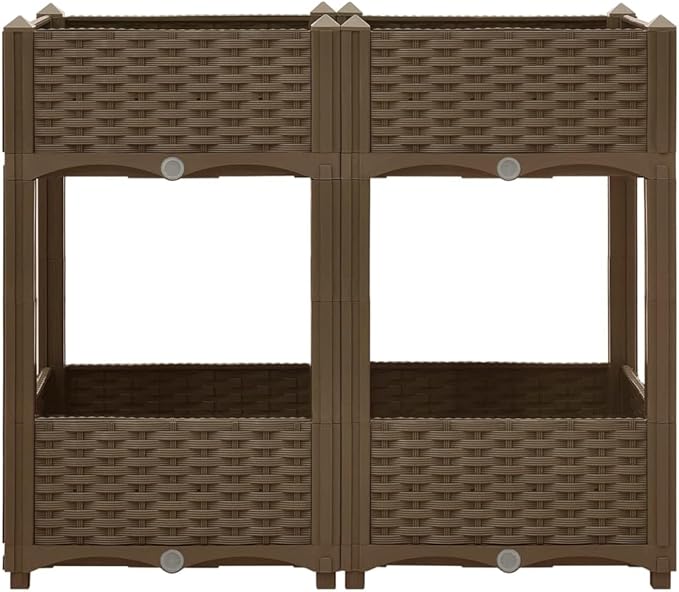 Raised Bed 31.5"x15.7"x28" Polypropylene,Raised Garden Bed,Outdoor Planters for Flower Herb Garden