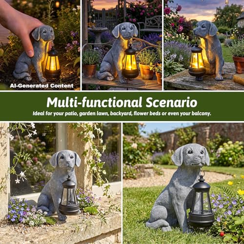 Solar Dog Garden Statue (Labrador)