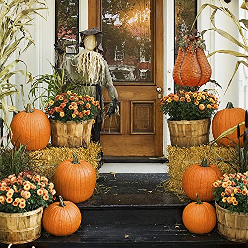 Pumpkin Yard Stakes Sign Outdoor Fall Decor Autumn Garden Stake Art Lawn (B-2pcs)