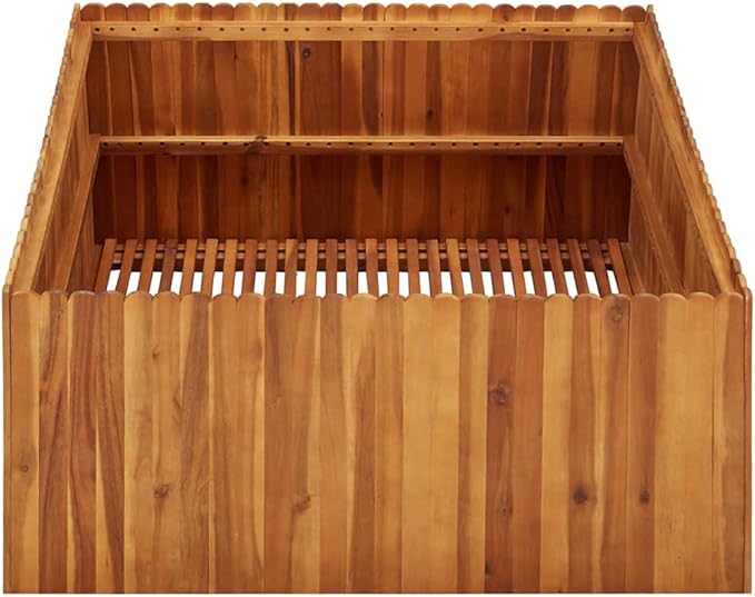 Garden Raised Bed,Wooden Flower Beds, Outdoor Garden Suitable for Flowers, Herbs and Fruits, Lawns, Verandas, Balconies, Patios 39.4"X39.4"X19.7" Solid Acacia Wood
