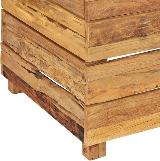 Raised Bed 19.7"x15.7"x21.7" Solid Wood Teak and Steel,Raised Garden Bed,Outdoor Planters for Flower Herb Garden