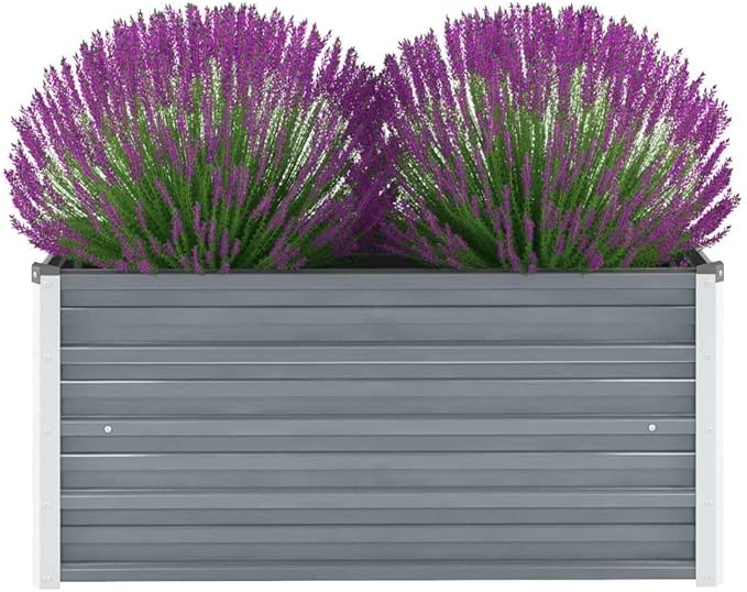 Garden Raised Bed,Garden Bed,Rectangular Planter,Raised Garden Beds Outdoor,Herb Garden Planter Outdoor,for Backyard,Patio,Balcony,Deck,Galvanized Steel 39.4"x15.7"x17.7" Gray