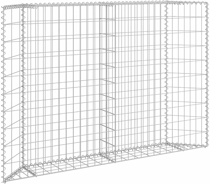 vidaXL Galvanized Steel Gabion Raised Bed - Versatile and Durable Planter for Garden and Patio - Weather- 59.1"x7.9"x39.4" Silver