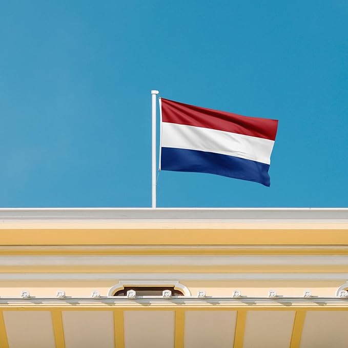 ASUNO Netherlands Flag 3 × 5 Feet Polyester Dutch National Banner with 2 Brass Grommets Double Side Vivid Color Fade Resistant for Outside Garden Lawn Patio