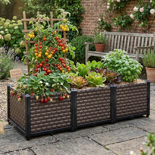 Large Planters for Outdoor Plants 14" Tall Planter Box (47.2"(l) X 15.7"(w) X 14.2"(h))
