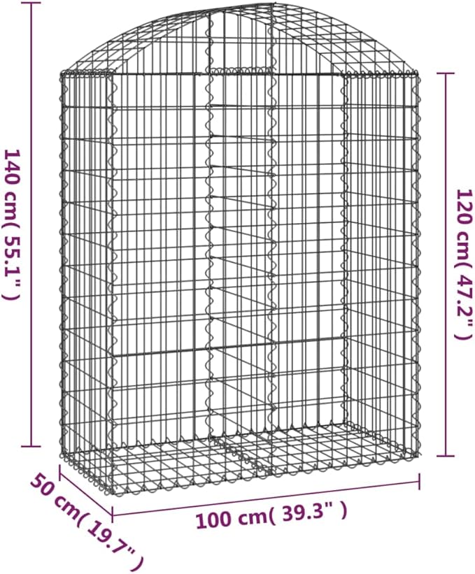 Tomato s Box for Vegetables Plant Stands Arched Gabion Basket 39.4"x19.7"x47.2"/55.1" Galvanized Ironfor Patio Balcony backyards