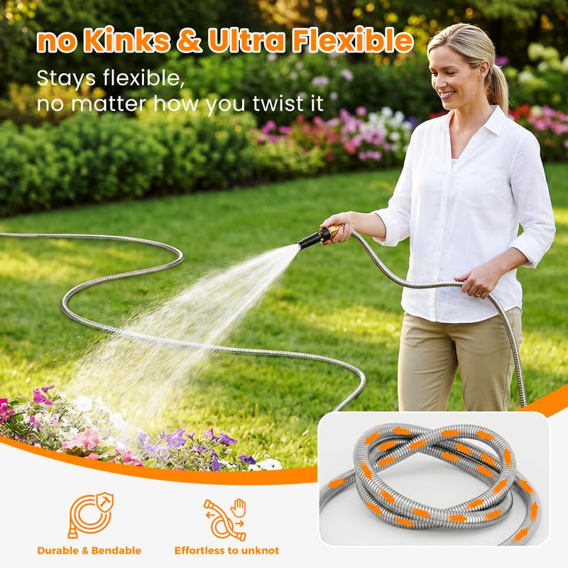 Metal Garden Hose 50 FT (50FT)