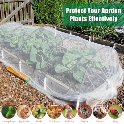 10 X 50 FT Breathable Garden Mesh Netting Pest Barrier for Raised Beds (White Netting / 10x50ft)